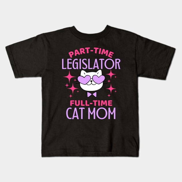 Funny Legislator Mom Cat Kids T-Shirt by AhmedImagine